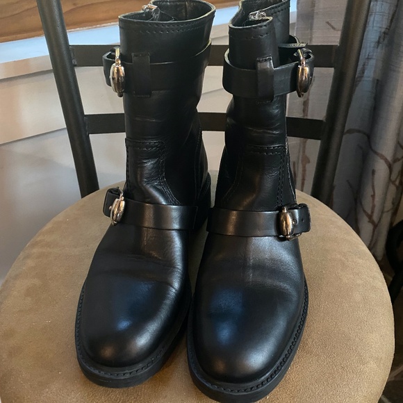 Gucci Shoes - GUCCI Leather Moto Boots